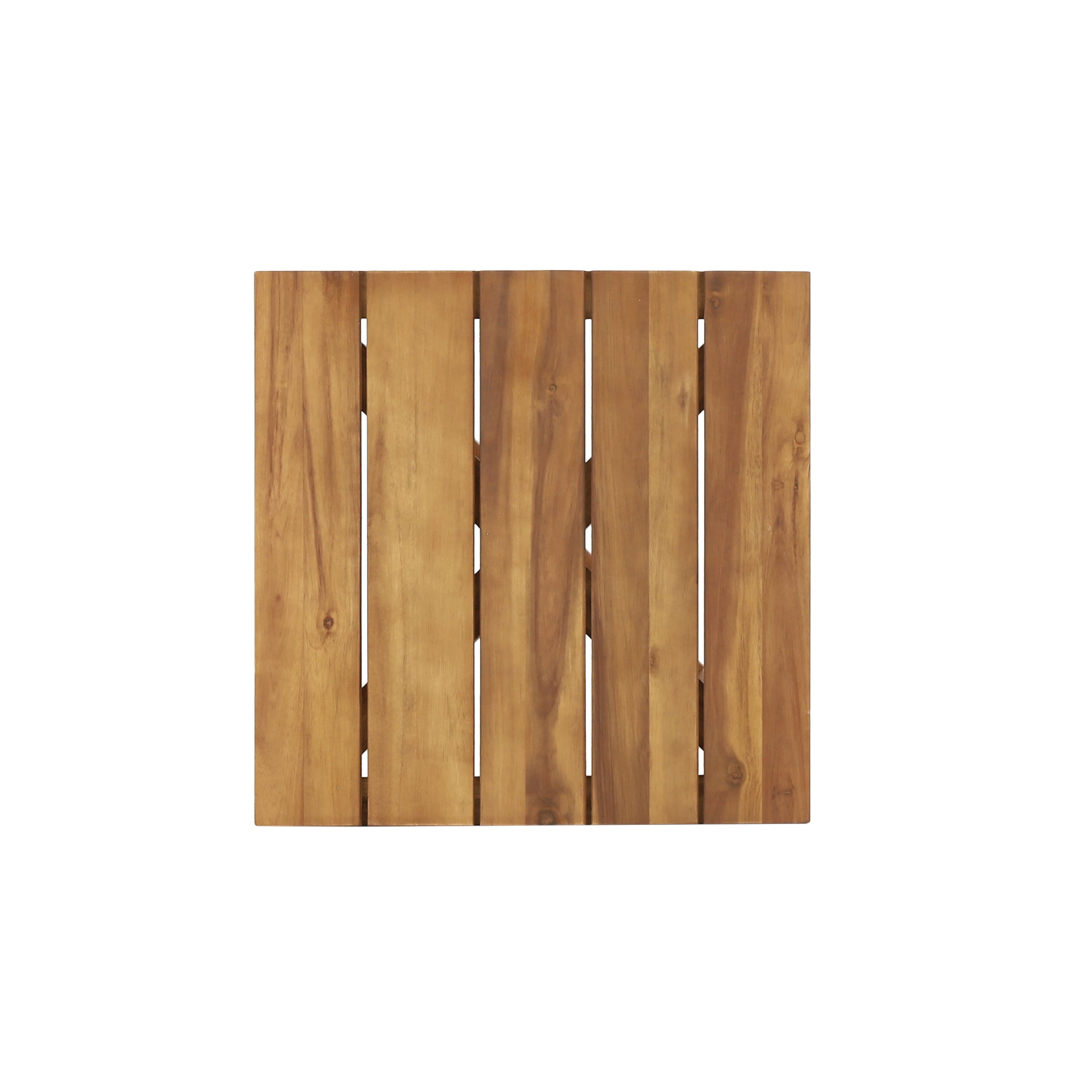 Outdoor Square End Table, Acacia Wood Accent Side Table for Patio Garden, Teak