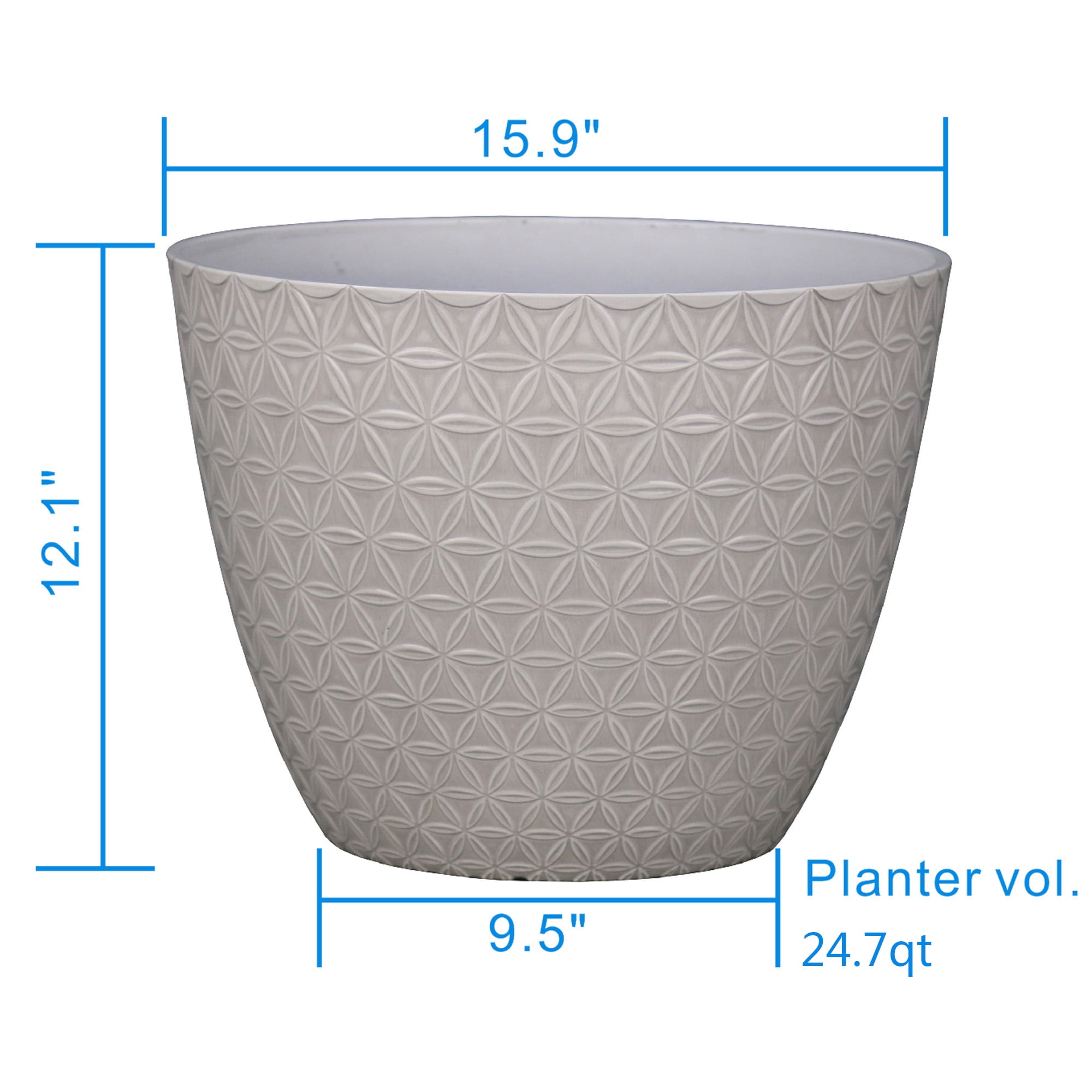 Barnacle Tall Modern Pot, 16