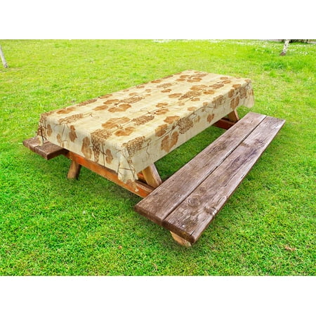 

Vineyard Outdoor Tablecloth Cuisine Figure Ancient Egyptian Papyrus Like Parchment Aged Crumpled Artistic Display Decorative Washable Fabric Picnic Tablecloth 58 X 104 Inches Cream by Ambesonne