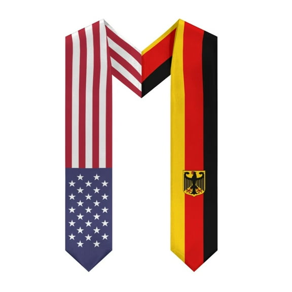 More design Graduation shawl Germany & United States Flag Stole Sash Honor Study Aboard International Students