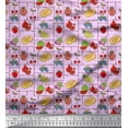 thumbnail image 1 of Soimoi Moss Georgette Fabric Mix Fruits Print Fabric by The Yard 42 Inch Wide, 1 of 3