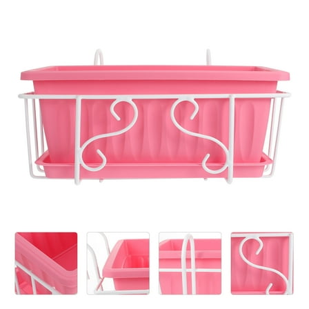 LITINKIMI 1 Set White Plastic Flowerpot Rack for Balcony Garden Outdoor Balcony Planter Stand