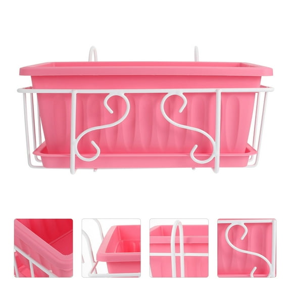 LITINKIMI 1 Set White Plastic Flowerpot Rack for Balcony Garden Outdoor Balcony Planter Stand