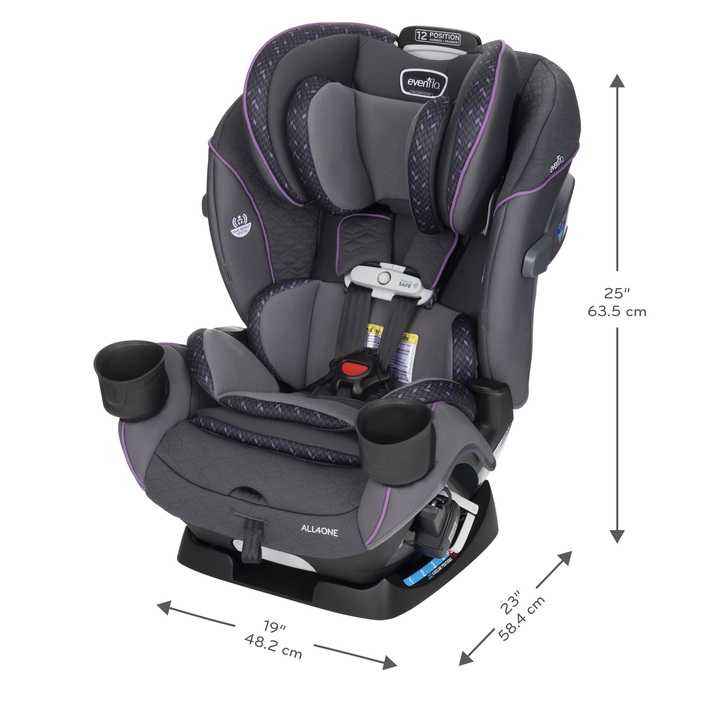 Evenflo All4One All-In-One Convertible Car Seat with SensorSafe (Knight Gold)