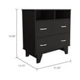 thumbnail image 4 of Dtwnek 2 Drawer 2 Shelf Dresser, Black, 4 of 7
