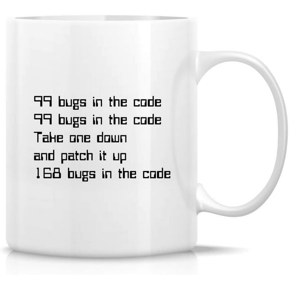 Funny Mug - 99 Bugs in the Code Programmer Software Engineer 11 Oz Ceramic Coffee Mugs - Funny, Sarcasm, Sarcastic, Inspirational birthday gifts for friends, coworkers, siblings, dad, mom