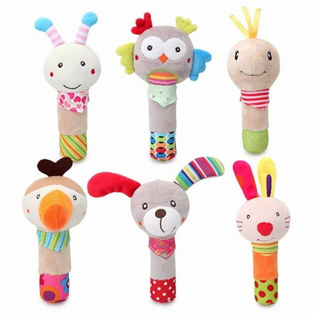 Akoyovwerve Baby Kid Child Plush Soft Stuffed Animal Cute Owl Handbell Wrist Rattle Educational Toy Gift