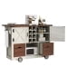 K&K 54" Farmhouse Kitchen Island with Drop Leaf, Power Outlet, Kitchen Storage Cart with 2 Doors, 2 Drawers, Rolling Kitchen Island on 4 Large Wheels with Spice Rack for Kitchen, Dining Room, White