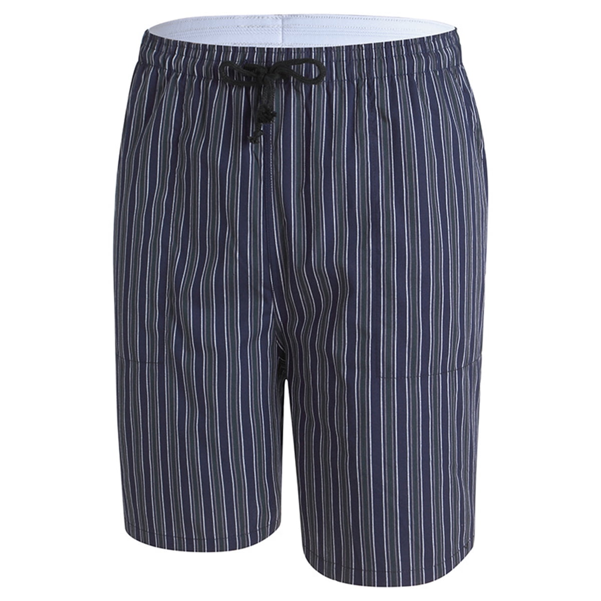 Allgood Men's Striped Cotton Sleep Shorts - Navy
