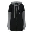 thumbnail image 4 of Women‘s Colorblock Loose Fit Hooded Zipper Long Sleeve Sweatshirt, 4 of 5