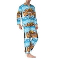 thumbnail image 2 of Fotbe Animals on Noah's Ark Floating Pijama de Hombre con Estampado de Manga Larga, Conjunto de 2 Piezas, Ropa de Dormir Suave y Cómoda con Bolsillos-Medium, 2 of 7
