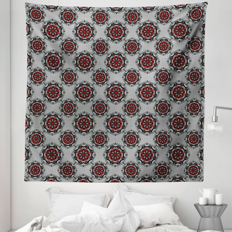 Burgundy Tapestry Persian Moroccan Middle Eastern Design with Flower Image Fabric Wall Hanging Decor for Bedroom Living Room Dorm 5 Sizes Pale Grey Burgundy by Ambesonne Walmart