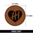thumbnail image 2 of HI Hawaii State in Heart 2.5" Faux Leather Round Engraved Iron-On Patch - Brown, 2 of 6