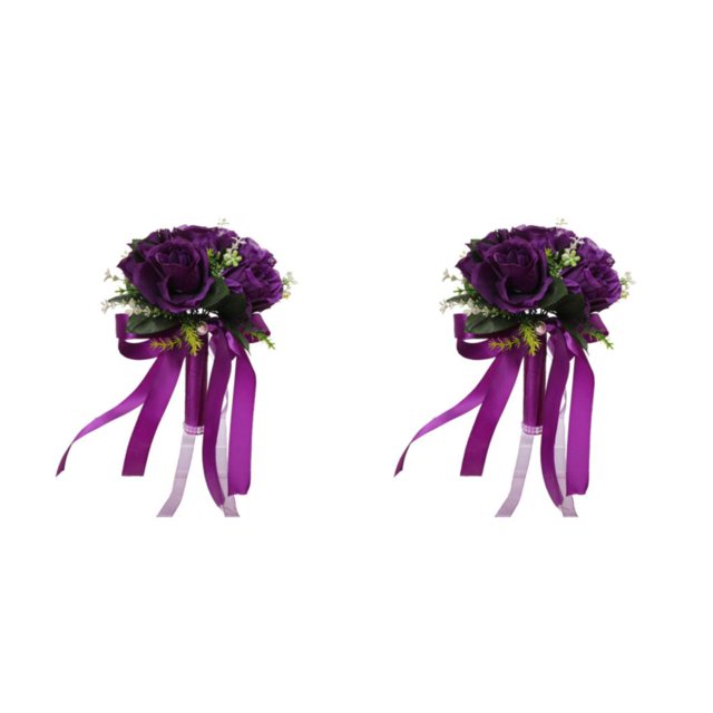 Inteprter Ramo de novia rosa artificial estilo romántico habitación DIY decoración novia flores accesorios de fiesta de boda Type2 NO2