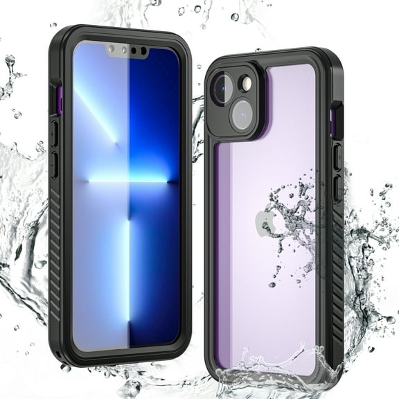 Waterproof Phone Case for iPhone 15 Plus with Built-in Screen Protector, Full Body Protection Military Grade Drop Proof Shockproof Dustproof Rugged Cover for iPhone 15 Plus, Black