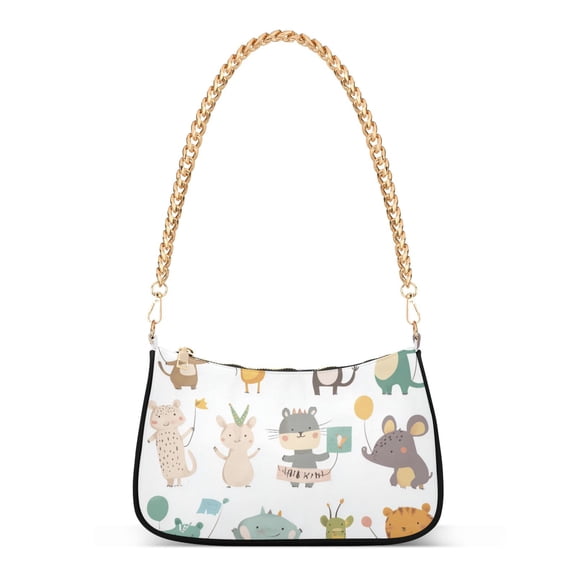 FORMRS Womens Shoulder Bag with Chain Strap Clutch Purse Cute Tote Handbag, Cute Animal