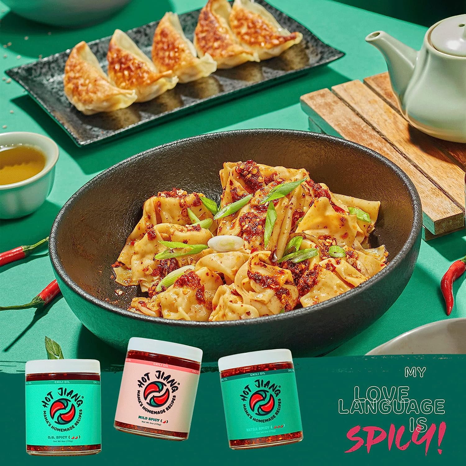 HOT JIANG® Chili Oil Crisp - All Natural and Vegan Spicy Hot Chili Sauce 6oz. Jar (Flight Pack of 3)