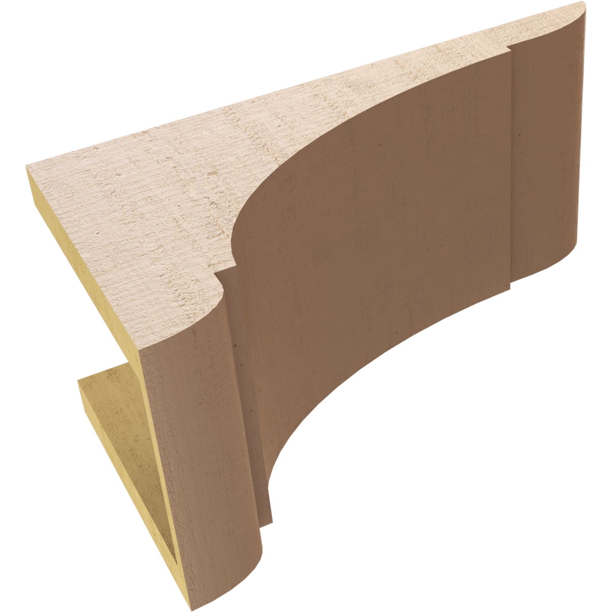 7"W x 14"D x 7"H Wide Olympic Rough Cedar Woodgrain TimberThane Corbel, Primed Tan