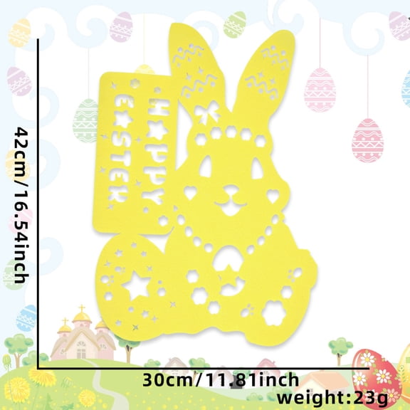 Easter Felt Placemats with Bunny and Egg Designs, Spring Party Table Decor, Heat Resistant Coasters for Dining Room, Seasonal Home Ornament for Adults, Festive Tableware Protection Mat