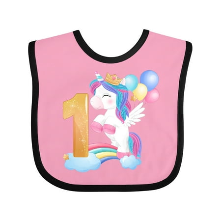 

Inktastic Unicorn 1st Birthday Gift Baby Boy or Baby Girl Bib
