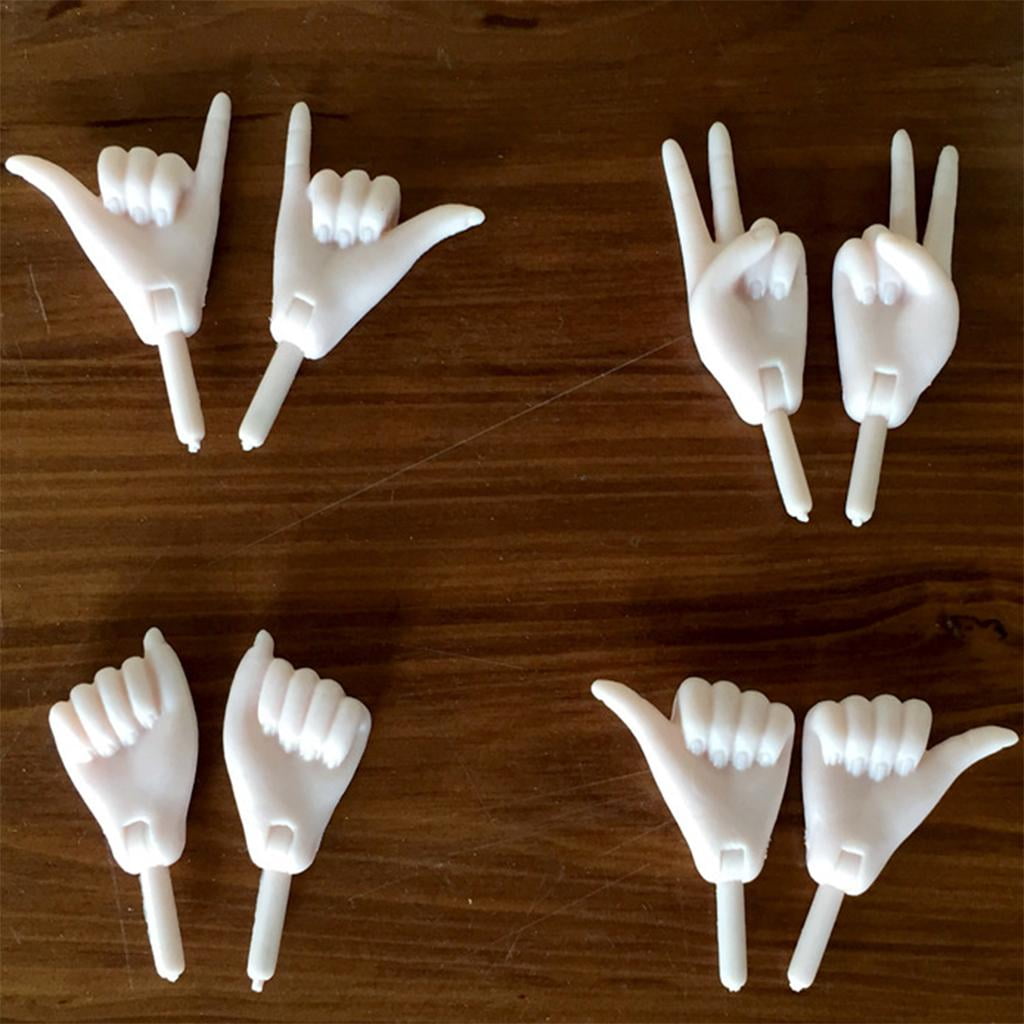 4 Pairs Joints Movable Hands for 1/6 BJD Doll Custom Replacement Body Parts 