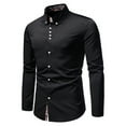 thumbnail image 2 of Lilgiuy Fall Tee Shirts for Casual Solid Turn Down Long Sleeve Pullover Zipper Top Gift for Your Boyfriend Husband Dad, 2 of 5