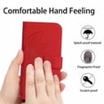 thumbnail image 4 of For Samsung Galaxy A26 5G 6.7" Sunflower  Embossed Strong Magnetic Attachment/Closure, Card Slots/Pocket, PU Leather Flip Wallet Case With Hanging Rope,Red,For Galaxy A26 5G, 4 of 8
