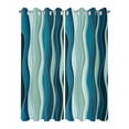 thumbnail image 2 of nqOlkjepod Outdoor Curtains for Patio Waterproof, Teal Ombre Outdoor Privacy Panels Grommet, Abstract Art Moire Ocean Waves Blackout Outside Curtains for Porch/Cabana/Pergola 54"x84", 2 Panels, 2 of 8