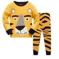 thumbnail image 2 of Byoo Tiger Print Toddler Boys Outfits Cute Long Sleeve Tee Pants for Kids Pj's Soft Comfy Home 2 Piece Sleepwear, 2 of 5
