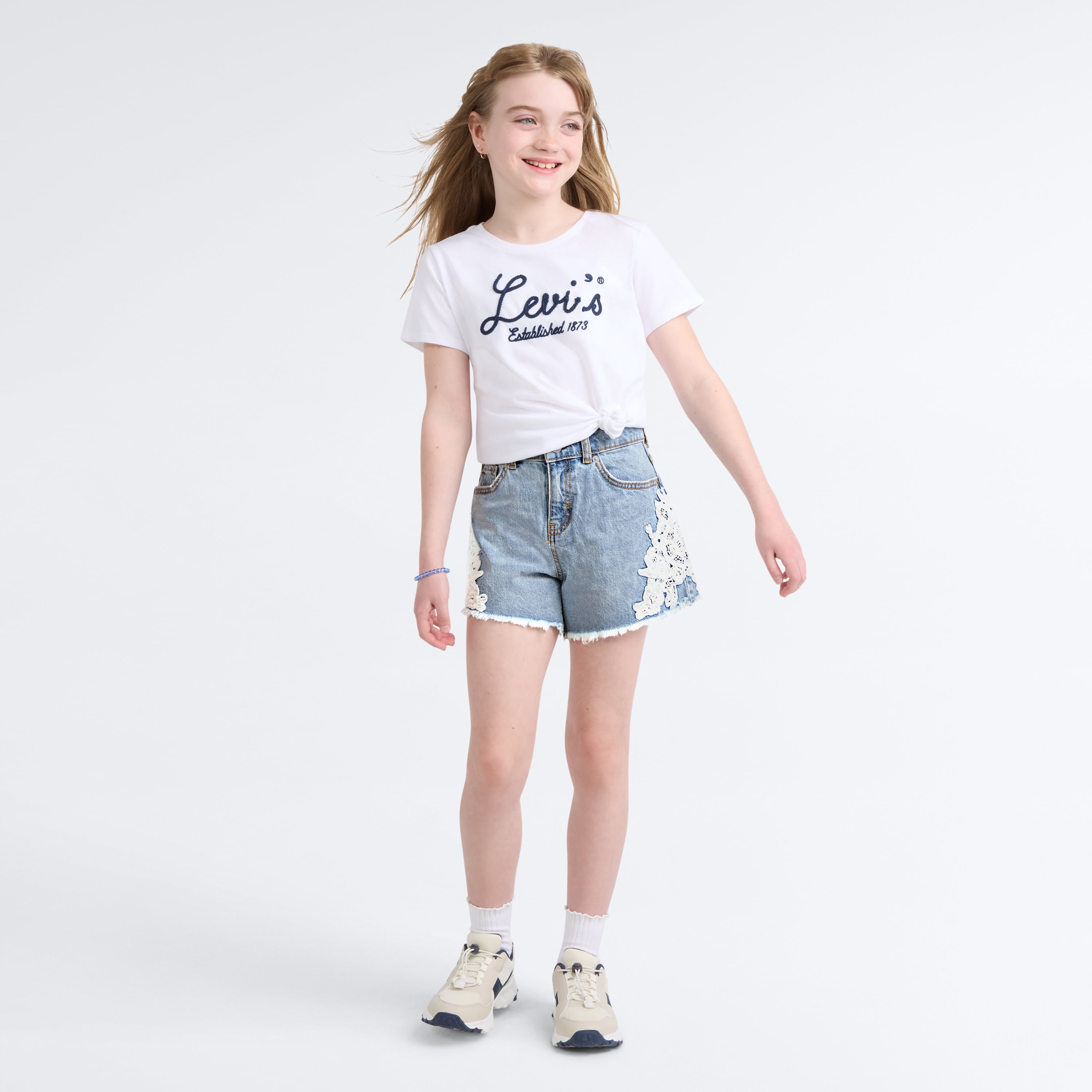 Levi Girls Printed A-Line Shorts, Sizes 4-16