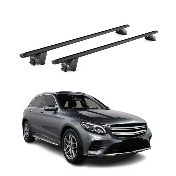 OMAC Roof Rack Cross Bars for Mercedes GLC Class X253 2016-2022 Alu Black 2 Pcs