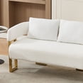 thumbnail image 5 of Modern Decorative Chair, Living Room Side Chair with Gold Metal Legs, No Wheels, Suitable for Dressing Area, Reception Room, Office,Teddy Fleece Upholstered Metal Foot Sofas (White), 5 of 6