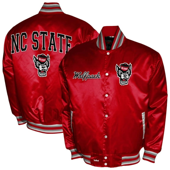 Men's Franchise Club Red NC State Wolfpack Satin Full-Snap Jacket