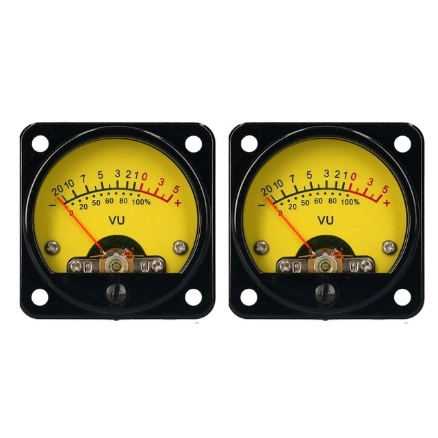 Medidor VU de 2 piezas, amplificador de potencia, medidor DB portátil, medidor VU de alta precisión con luz de fondo amarilla cálida, medidor de nivel de sonido con placa de controlador