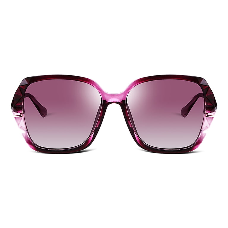 Women Square Polarized Sunglasses Sparkling Composite Shiny  display picture 3