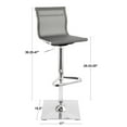 thumbnail image 7 of Mirage Contemporary Adjustable Barstool With Swivel In Silver, 7 of 7