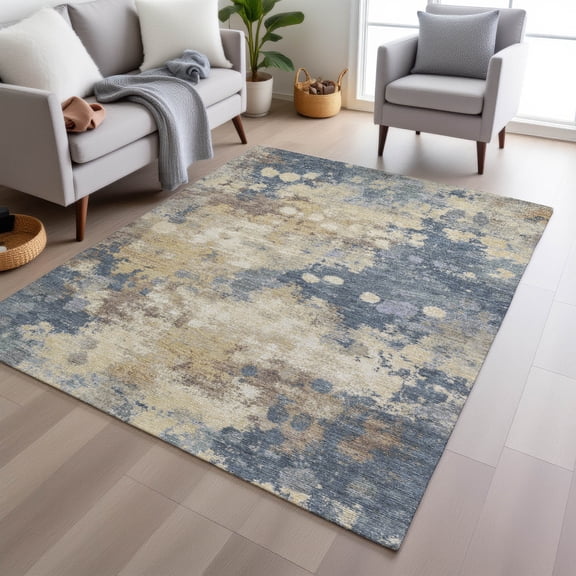 Addison Rugs Chantille Indoor/Outdoor Transitional Abstract Gold Machine Washable Rectangle Rug, 10' x 14'