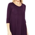 thumbnail image 4 of Women's Casual Loose Fit 3/4 Sleeve Round Neck Jersey Knit A-Line Comfy Solid Midi Dress, 4 of 4