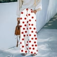 thumbnail image 3 of Petite Wide Leg Pants for Women Summer Palazzo Lounge Pants High Waist Boho Flowy Beach Vacation Trousers,S, 3 of 6
