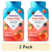 (2 pack) vitafusion Fiber Well Sugar Free Fiber Supplement Gummies, Fruit Flavored, 90 Count