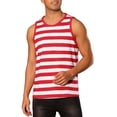 thumbnail image 5 of INSPIRE CHIC Father's Day Stripes Tank Top for Men's Striped Sleeveless T-Shirt Crew Neck Casual Vest S Red White, 5 of 6