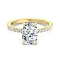 thumbnail image 3 of Amber - Moissanite Elongated Cushion Cut Lab Diamond Engagement Ring With Sidestones, 3 of 4