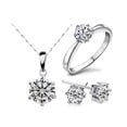 thumbnail image 1 of Wedding Exquisite Jewelry Set Real Pure 6 Claw Set Zircon Cz Pendant Earrings Set, 1 of 5