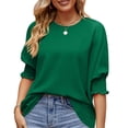thumbnail image 6 of Wlynlyn Womens Tops Dressy Casual Puff Short Sleeve Shirts Round Neck Loose Blouses Casual Comfy Tunic, 6 of 6