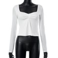 thumbnail image 4 of Camiseta De Verano Camiseta corta sin mangas para mujer Top con corpiño plisado con abertura lateral Ropa diaria (Blanco S) Cgtredaw Para estrenar, 4 of 9