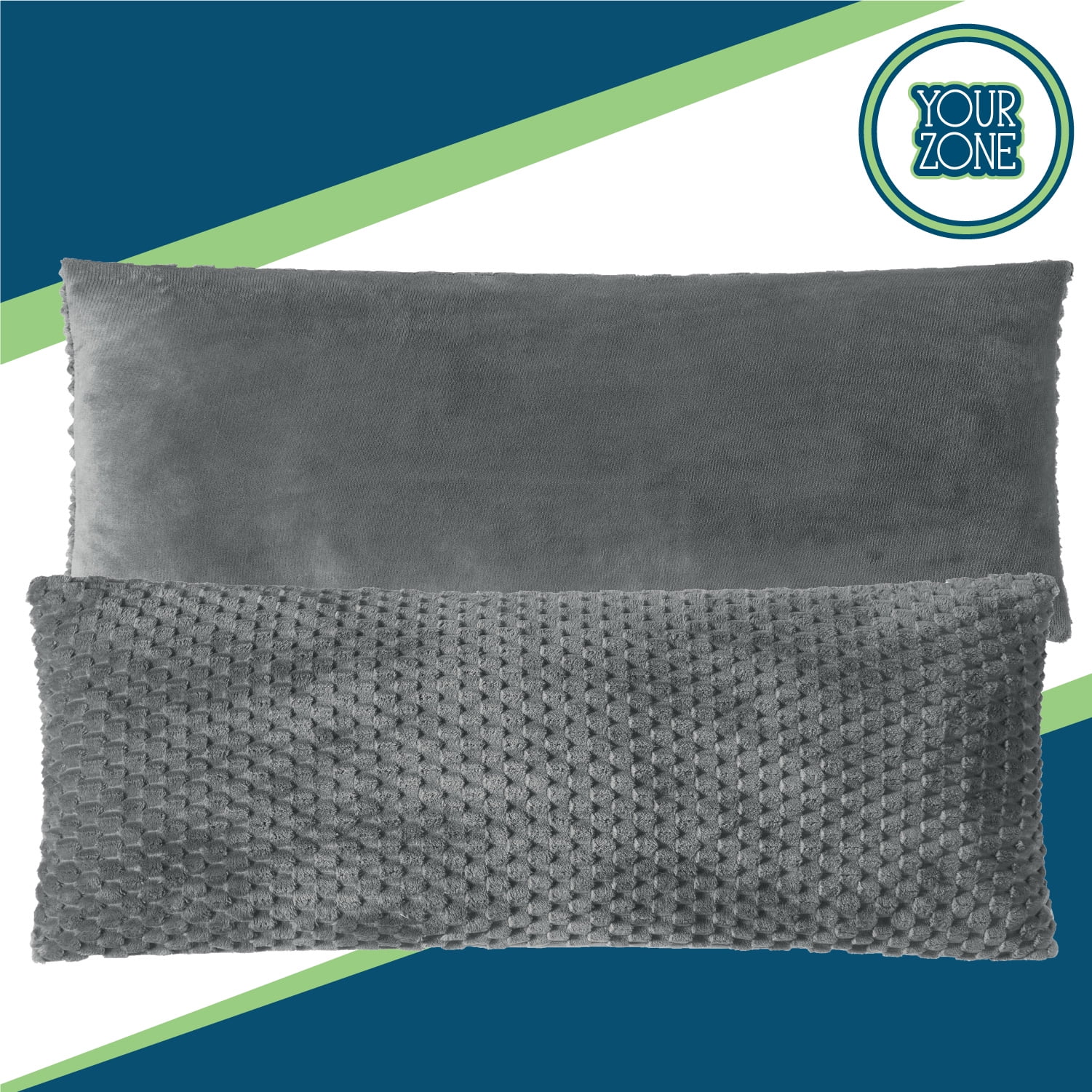 Your Zone Grey Textured Honeycomb Plush Body Pillow, 20" x 48"