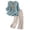 A-Light Blue4, variant on Women's Floral Embroidered 2 Piece Set 3/4 Sleeve Blouse Elastic Waist Casual Wide Leg Pants