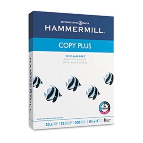 Hammermill  Copy Plus Multipurpose Paper  92 Brightness  20lb  Letter  White  5 000 Sheets