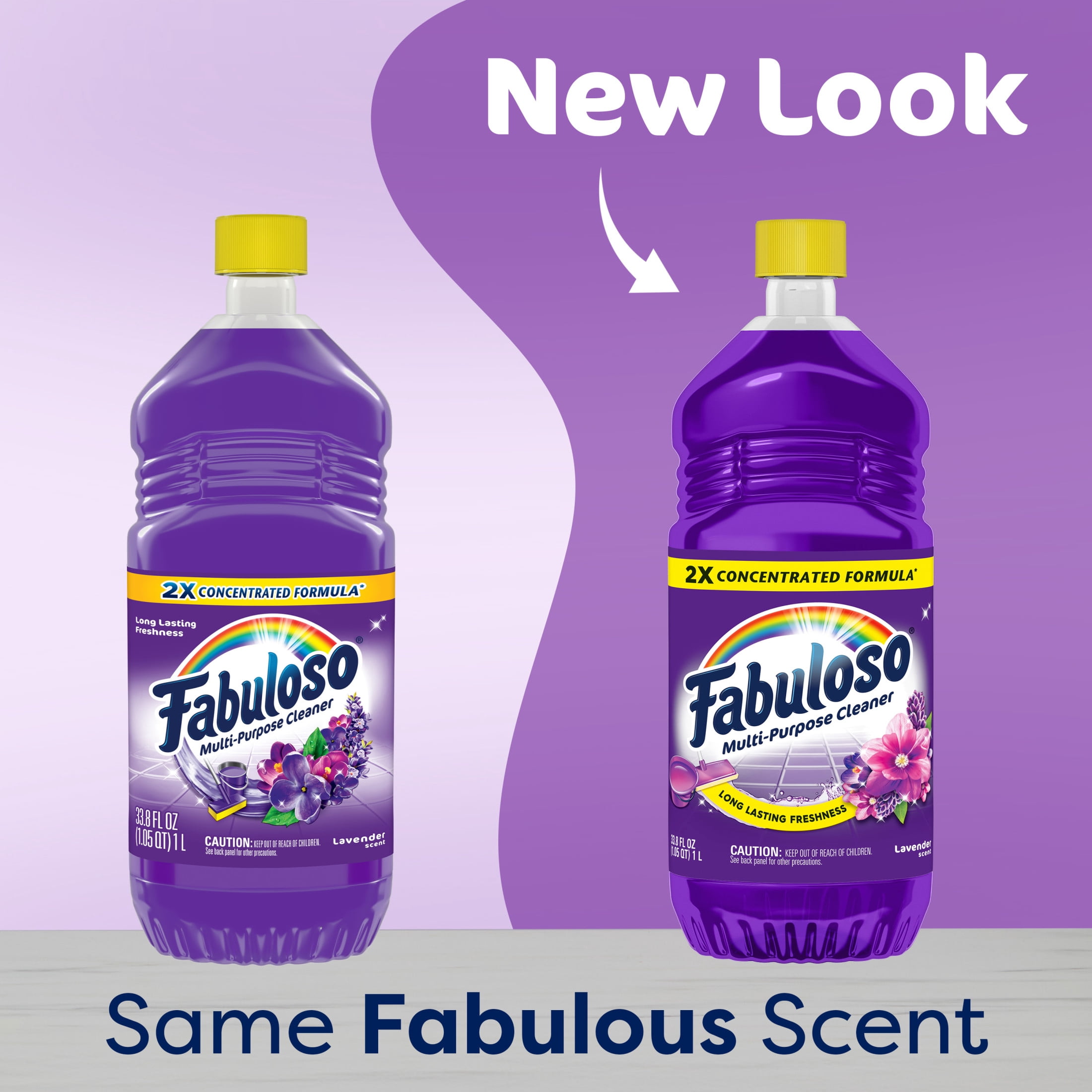 Fabuloso 2X Multi-Purpose Cleaner, No Rinse Floor Cleaner, Lavender Scent, 33.8 fl oz