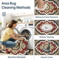 thumbnail image 2 of 8x10ft Washable Area Rug For Living Room  Vintage Boho Floral Medallion Non-slip Low Pile Indoor Carpet Bedroom Dining Home Office(red Black), 2 of 7